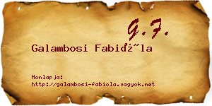 Galambosi Fabióla névjegykártya